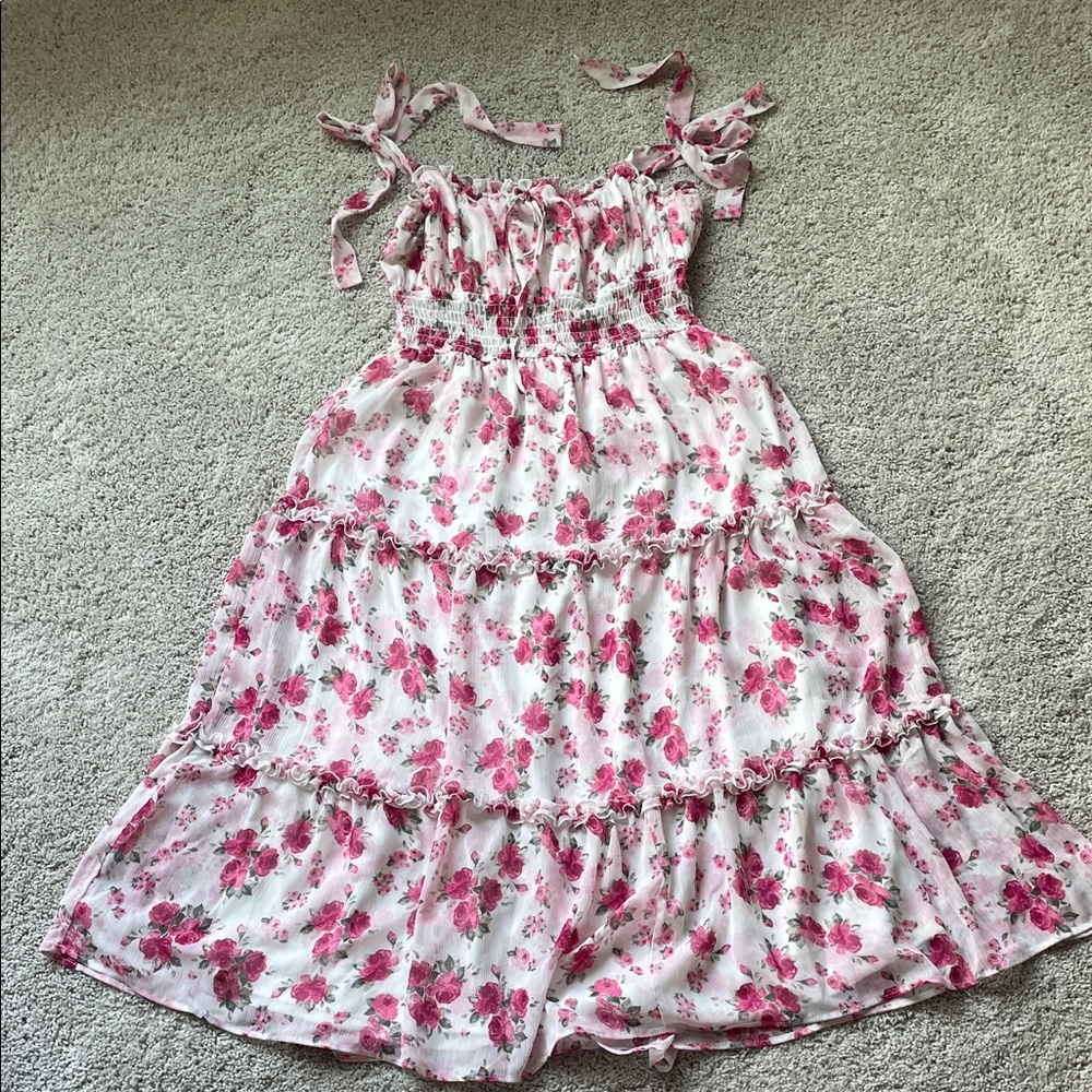 Trixxi Pink Floral Maxi Dress